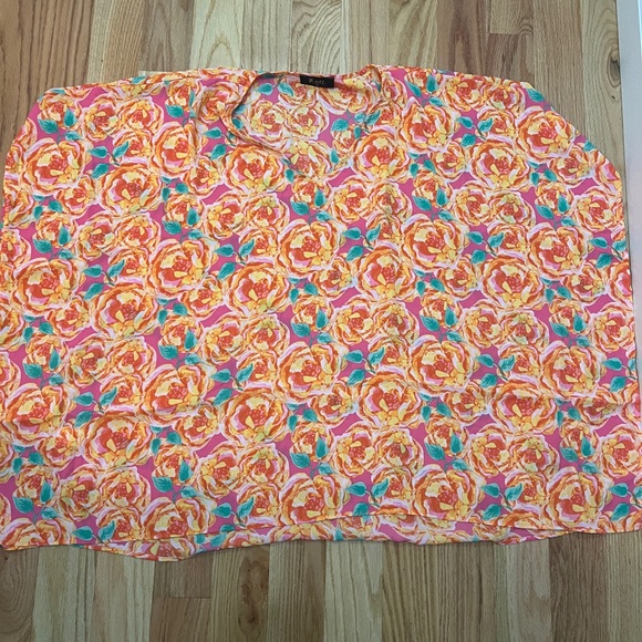 PASSING THROUGH PARADISE SHIFT TUNIC IN ORANGE - Picture 3 of 3